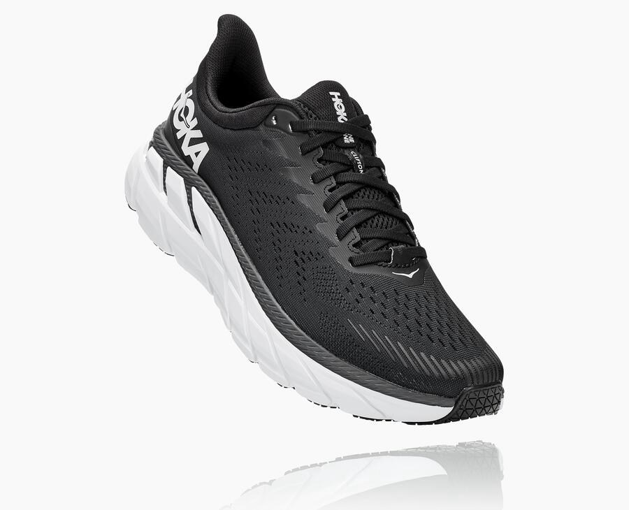 Tenis Hoka One One Masculino Pretas/Branco - Clifton 7 - 862-MGTBSD